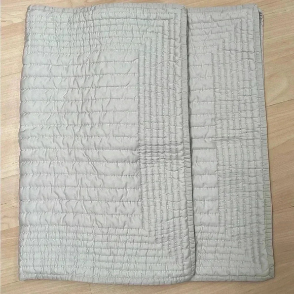West Elm Silky Tencel Pick Stitch Standard Shams (set of 2) Frost Gray - Picture 1 of 8